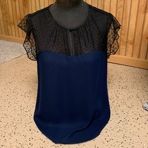 J Crew Top.  Black- Blue.  Size 12.  So pretty. Excellent Condition